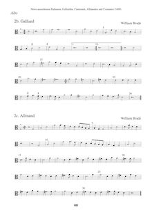 Partition Alto en C3 clef (Galliard + Allmand), Newe ausserlesene Paduanen, Galliarden, Cantzonen, Allmand und Couranten