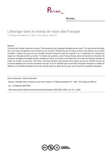 L étranger dans le champ de vision des Français - article ; n°4 ; vol.67, pg 899-914