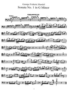 Partition de violoncelle, violoncelle Sonata No.1 en G minor