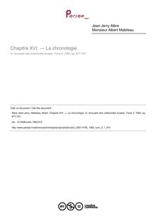 Chapitre XVI. — La chronologie - article ; n°1 ; vol.3, pg 677-707