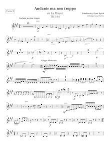 Partition violons II, Andante ma non troppo, A major, Tchaikovsky, Pyotr