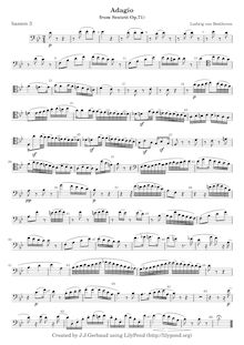 Partition basson 3, Sextet pour vents, Op.71, E♭ major, Beethoven, Ludwig van