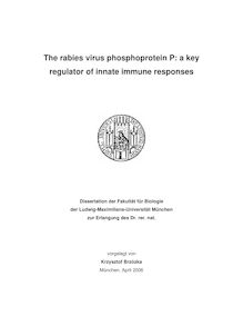 The rabies virus phosphoprotein P [Elektronische Ressource] : a key regulator of innate immune responses / vorgelegt von Krzysztof Brzózka