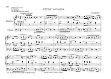 Partition complète, Study en Canon, B♭ major, Lloyd, Charles Harford