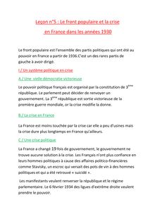 Leçon n°5 : Le front populaire et la crise en France dans les ...