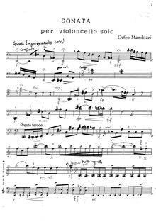 Partition complète (Manuscript), Sonata pour Solo violoncelle