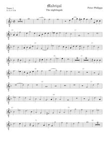Partition ténor viole de gambe 1, octave aigu clef, madrigaux pour 5 voix par  Peter Philips par Peter Philips