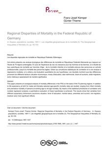 Regional Disparities of Mortality in the Federal Republic of Germany  - article ; n°1 ; vol.9, pg 93-100