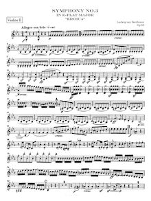 Partition violons II, Symphony No.3, Op.55, Eroica, E♭ major, Beethoven, Ludwig van
