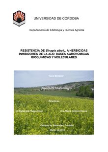 Resistencia de Sinapis alba L.A herbicidas inhibidores de la ALS: bases agronómicas bioquímicas y moleculares