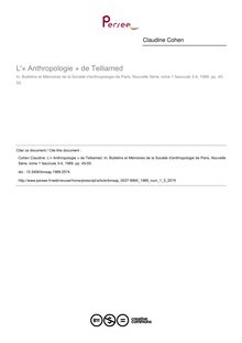 L « Anthropologie » de Telliamed - article ; n°3 ; vol.1, pg 45-55