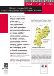 Objectif 2 Aquitaine 2000-2006 : un regain démographique, mais des fragilités demeurent