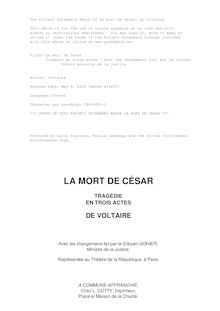 La mort de César par Voltaire