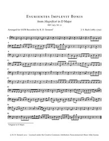 Partition , partie pour basse enregistrement , Magnificat, D major