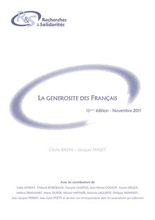 La générosité des Français - Novembre 2011