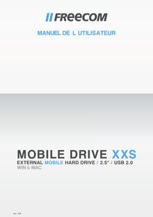 Notice Disque dur externe Freecom  Mobile Drive XXS