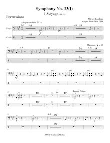 Partition Percussions, Symphony No.33, A major, Rondeau, Michel par Michel Rondeau