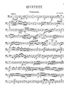 Partition violoncelle, quintette pour 2 violons, 2 altos, et violoncelle