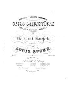 Partition Score et partition de violon, 6 Salonstücke, Op.135, Spohr, Louis