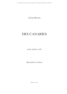 Partition Cahier 2, Des Canaries, Besset, Julian Raoul