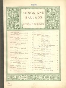 Partition Color Covers, pour Ferry pour Shadowtown, Op.58, The ferry for Shadowtown; a lullaby. Words by Eugene Field. For mezzo-soprano in A. [Voice and piano. Op. 58]