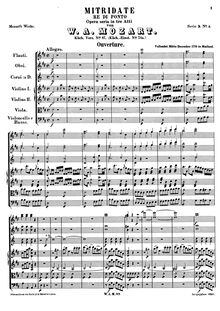 Partition Overture, Mitridate, rè di Ponto, Mozart, Wolfgang Amadeus