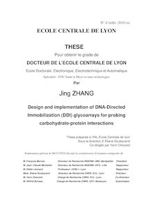 Conception et élaboration de biopuces à oligosaccharides., Design and implementation of DNA-Directed Immobilisation (DDI) glycoarrays for probing carbohydrate-protein interactions.