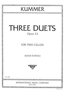 Partition parties complètes, 3 violoncelle duos, Amusements pour les Amateurs. 3 Duos d’une Difficulté Progressive pour 2 Violoncelles, Op.22