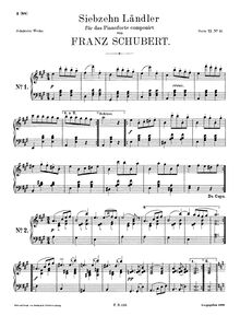 Partition complète, Ländler, D.366, Schubert, Franz par Franz Schubert
