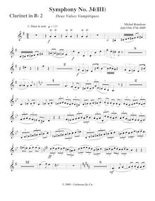 Partition clarinette 2, Symphony No.34, F major, Rondeau, Michel par Michel Rondeau