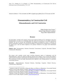 ETNOMATEMÁTICA Y LA CONSTRUCCIÓN CIVIL (Ethnomathematics and Civil Construction)