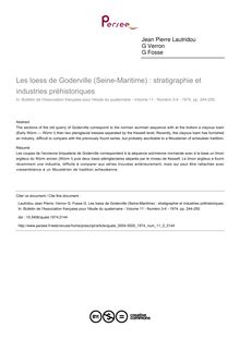Les loess de Goderville (Seine-Maritime) : stratigraphie et industries préhistoriques - article ; n°3 ; vol.11, pg 244-250