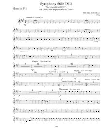 Partition cor 1 (F), Symphony No.6  Magnificat , D major, Rondeau, Michel