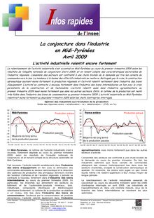 La conjoncture dans l industrie en Midi-Pyrénées - avril 2009 