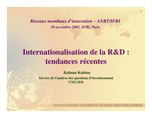 Internationalisation de la R&D : tendances récentes