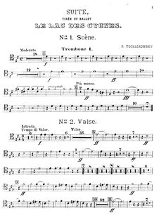 Partition Trombone 1, Swan Lake, Лебединое озеро, Tchaikovsky, Pyotr