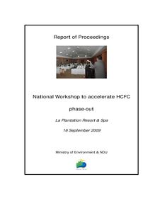 Report of Proceedings National Workshop to accelerate HCFC phase-out