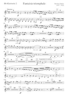 Partition clarinette 2 (B?), Fantaisie triomphale, Dubois, Théodore