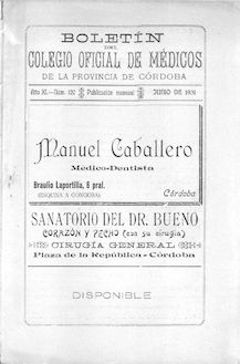 Boletín del Colegio Oficial de Médicos de la Provincia de Córdoba, n. 120 (1931)