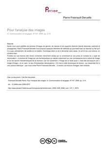 Pour l analyse des images - article ; n°1 ; vol.147, pg 3-14
