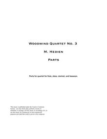 Partition parties, Woodwind quatuor No.3, Hedien, Mark