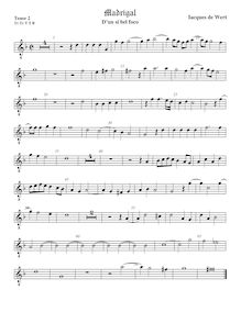 Partition ténor viole de gambe 2, octave aigu clef, madrigaux pour 5 voix par  Giaches de Wert par Giaches de Wert