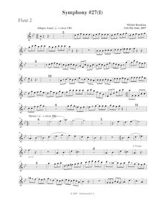 Partition flûte 2, Symphony No.27, B-flat major, Rondeau, Michel par Michel Rondeau