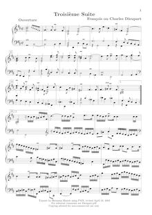 Partition complète,  pour clavecin No.3, Suite in H-moll, Dieupart, Charles