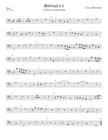 Partition viole de basse, madrigaux pour 4 voix, Marenzio, Luca par Luca Marenzio