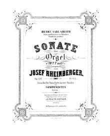 Partition complète, orgue Sonata No.7, Rheinberger, Josef Gabriel