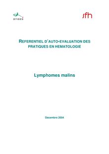 Critères d’EPP en cancérologie - Lymphomes malins Référentiel 2004