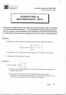UTBM 2000 mt25 applications de l algebre et de l analyse a la geometrie tronc commun semestre 1 final