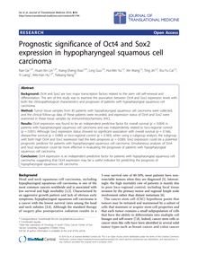 Prognostic significance of Oct4 and Sox2 expression in hypopharyngeal squamous cell carcinoma