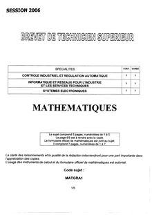 Btsse 2006 mathematiques